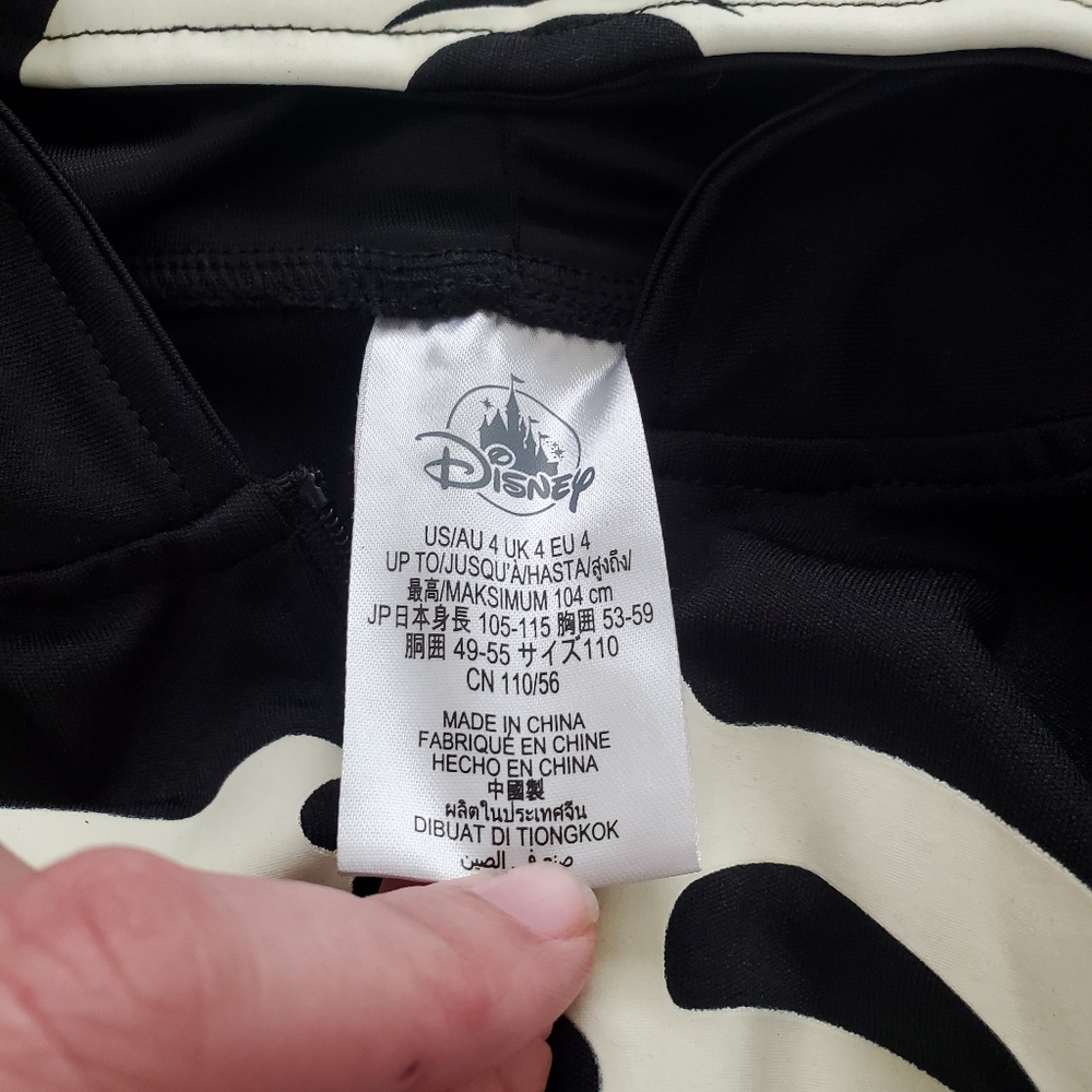 Disney Mickey Mouse Skeleton Hooded Skeleton Bodysuit Pajamas 4t - Picture 3 of 7